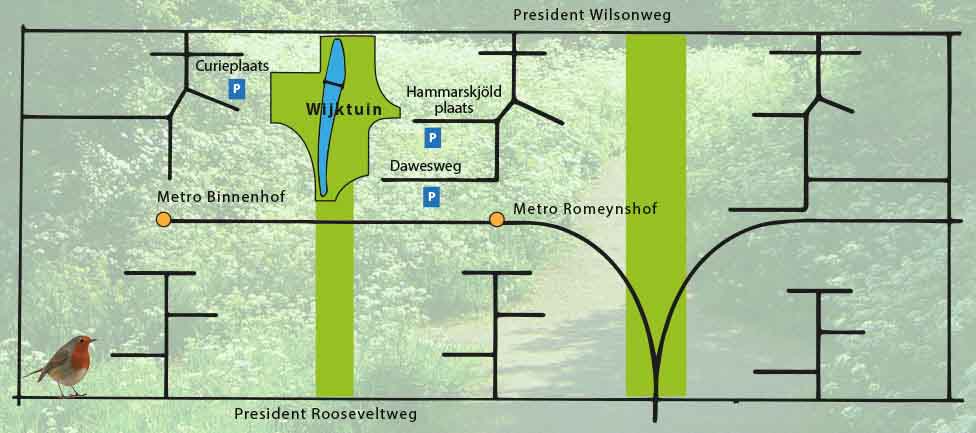 Lokatie Wijktuin in Ommoord